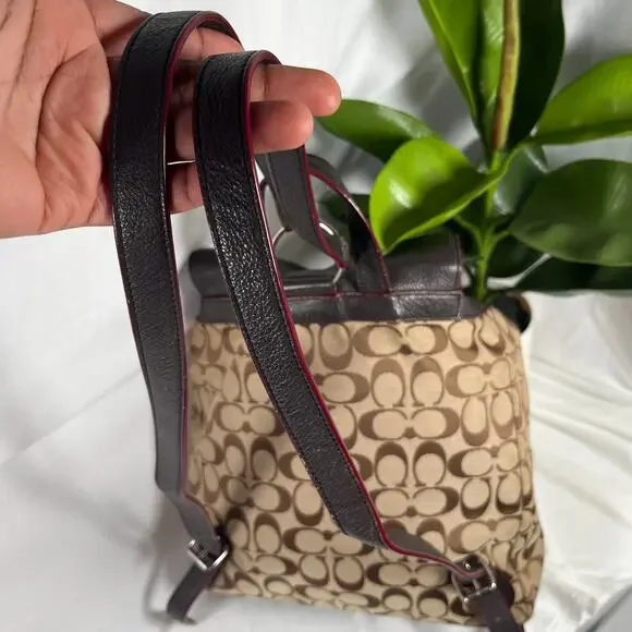 COACH Vintage Y2K Monogram Billie Leather and Canvas Backpack - Picture 13 of 14